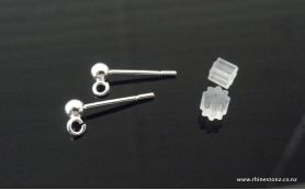 Sterling Silver Ear-Posts 'Ball' 